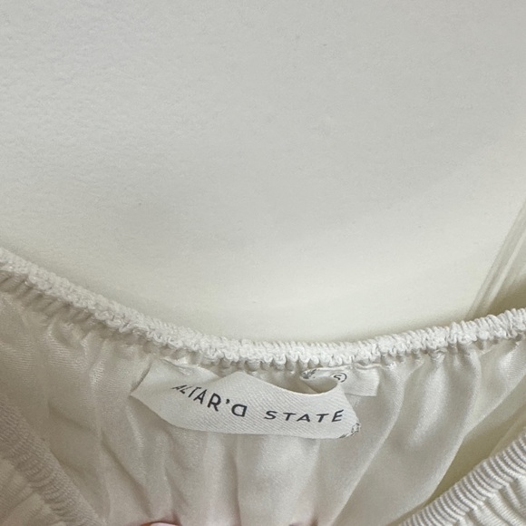 Altar'd State White Dress with Puffy Sleeves - Picture 2 of 5